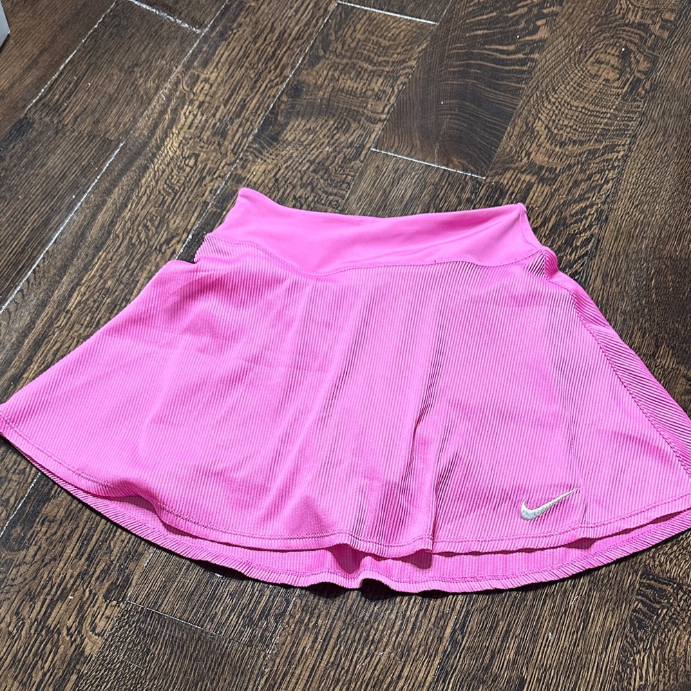 Nike Hot Pink Ribbed Athletic Skirt with Silver Swoosh